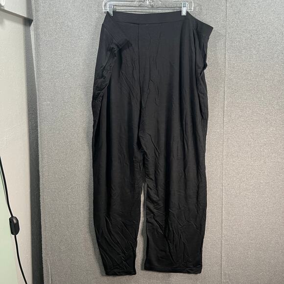 Susan Graver Weekend Regular Textured Jersey Knit Pull-On Pant Black Size 3X - Picture 1 of 9